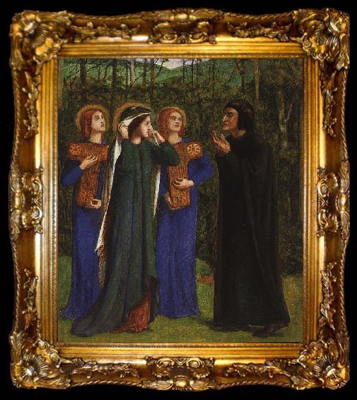 framed  Dante Gabriel Rossetti The Meeting of Dante and Beatrice in Paradise, ta009-2